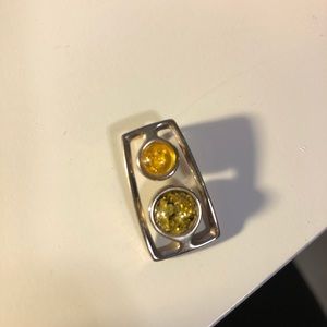 Two tone amber pendant